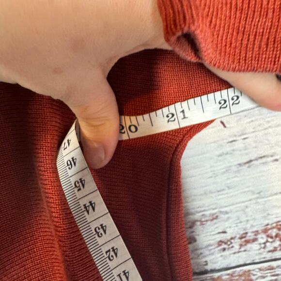 Eileen Fisher Women’s Red Tencel Blend Short Sleeve Knit Top Size M - Picture 5 of 6